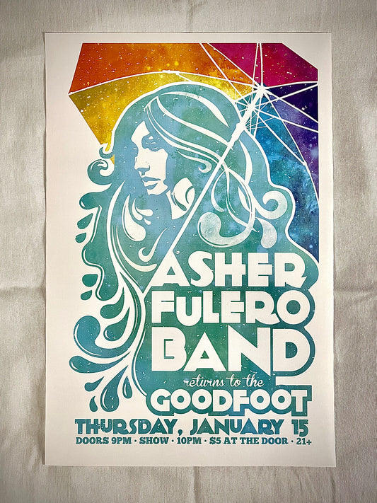 Asher Fulero Band - Rainbow Umbrella JLM Poster