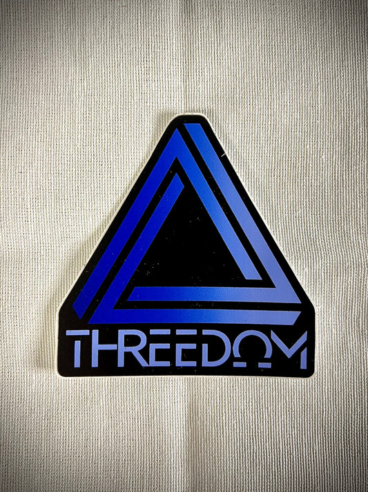 Threedom - Blue Triangle Logo Sticker