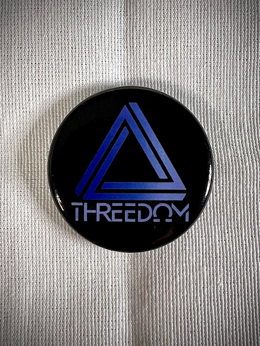 Threedom - Triangle Logo Circle Pin