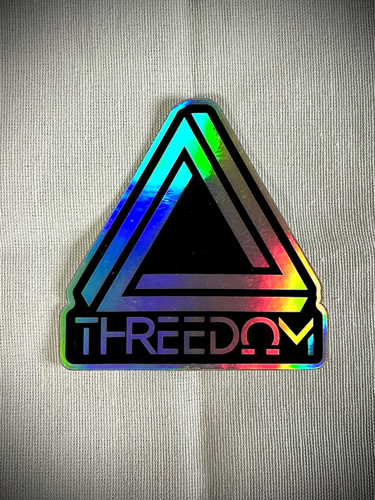 Threedom - Reflective Foil Triangle Logo Sticker