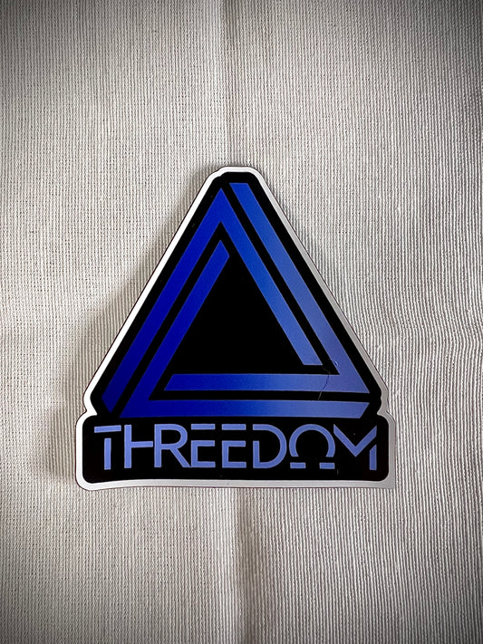 Threedom - Blue Triangle Logo Magnet